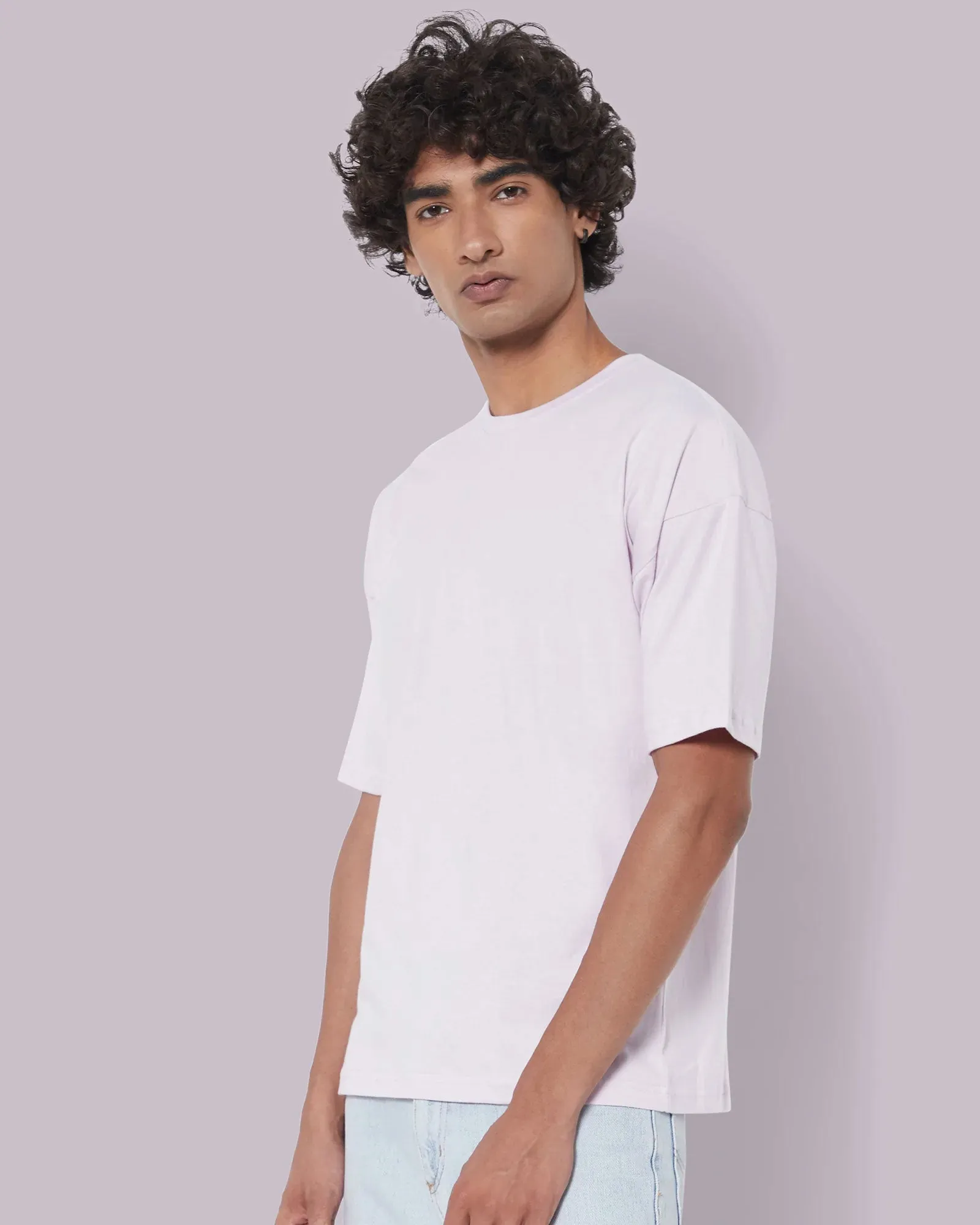 Drop Shoulder Crew Neck: Lilac