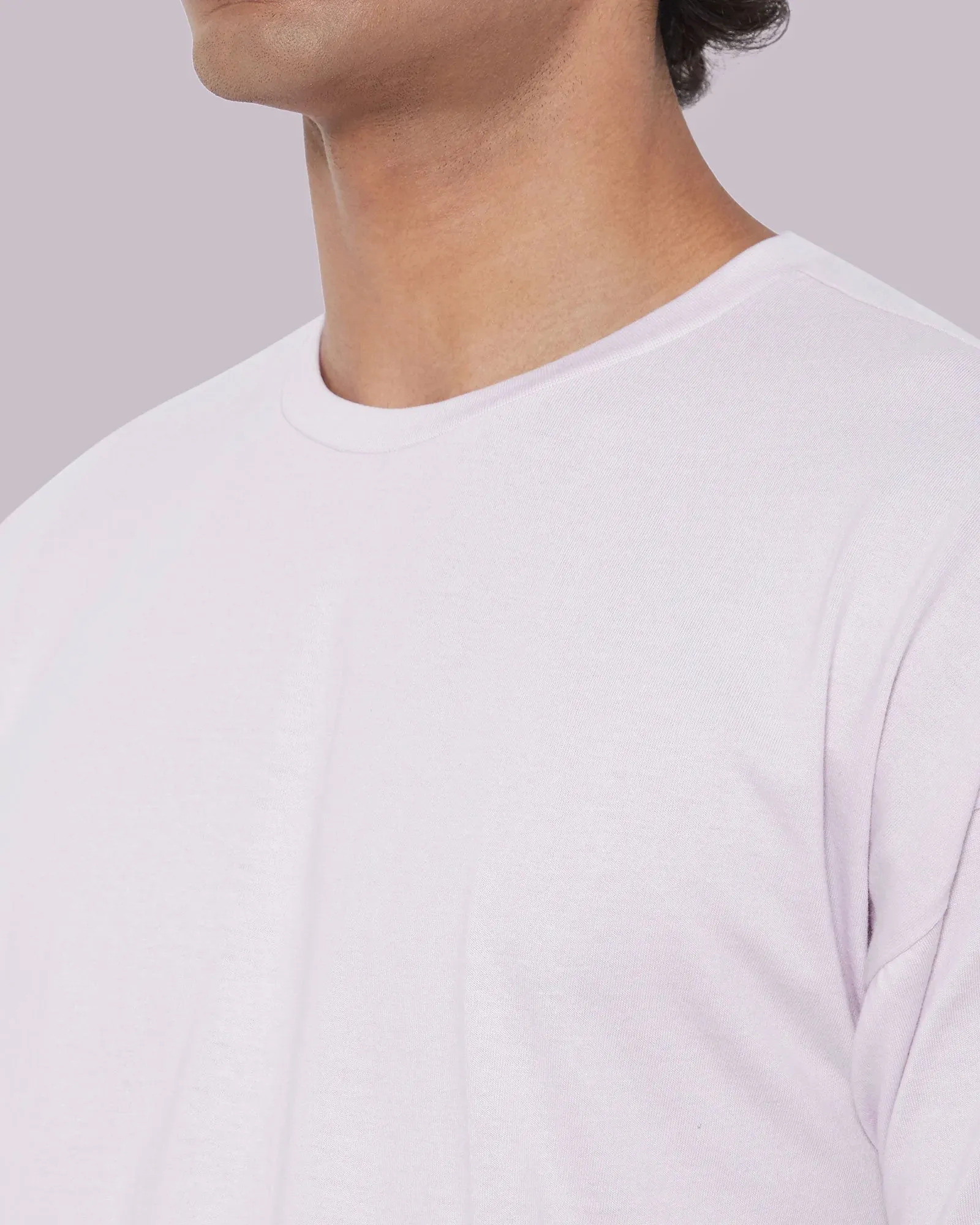 Drop Shoulder Crew Neck: Lilac