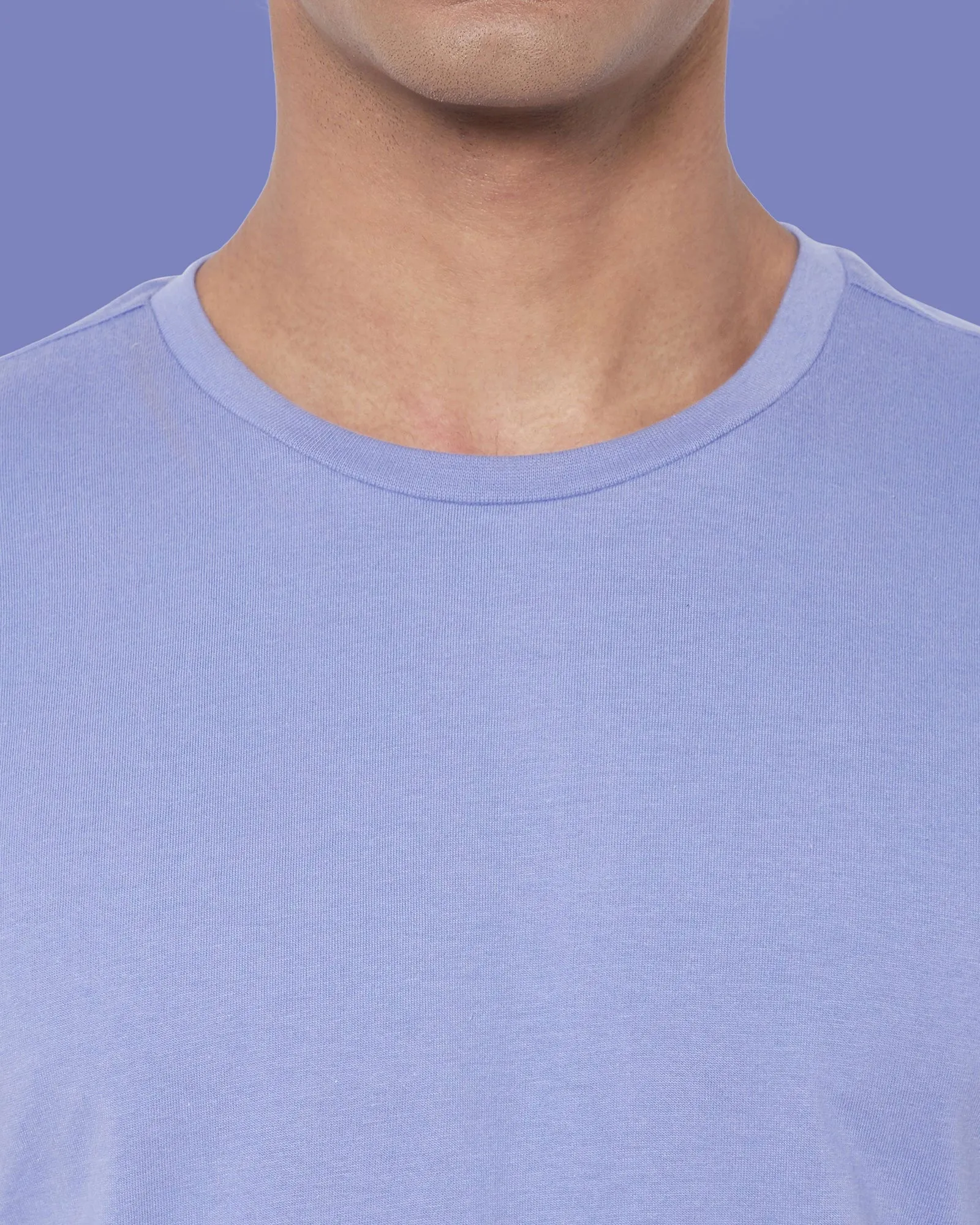 Drop Shoulder Crew Neck: Periwinkle