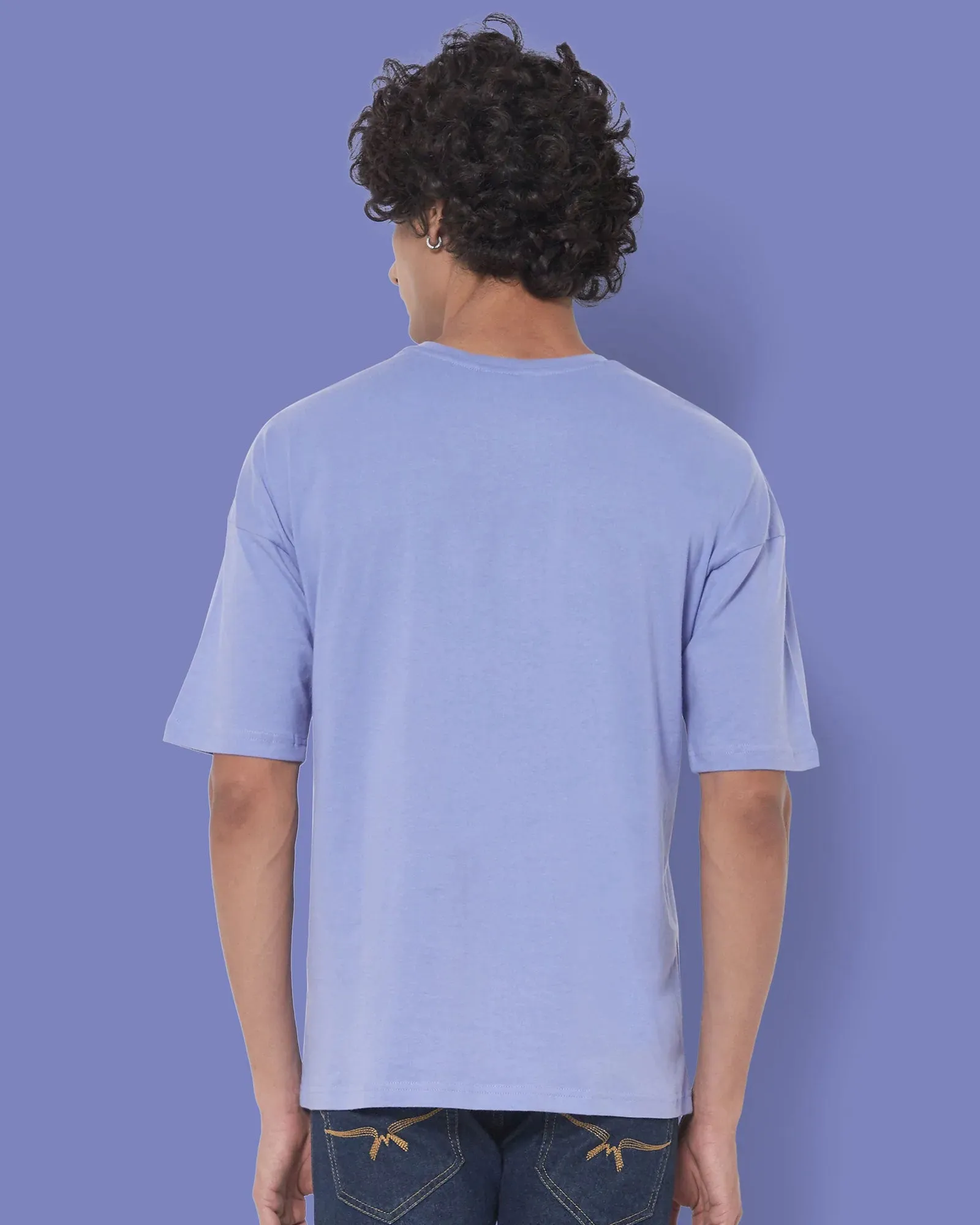 Drop Shoulder Crew Neck: Periwinkle