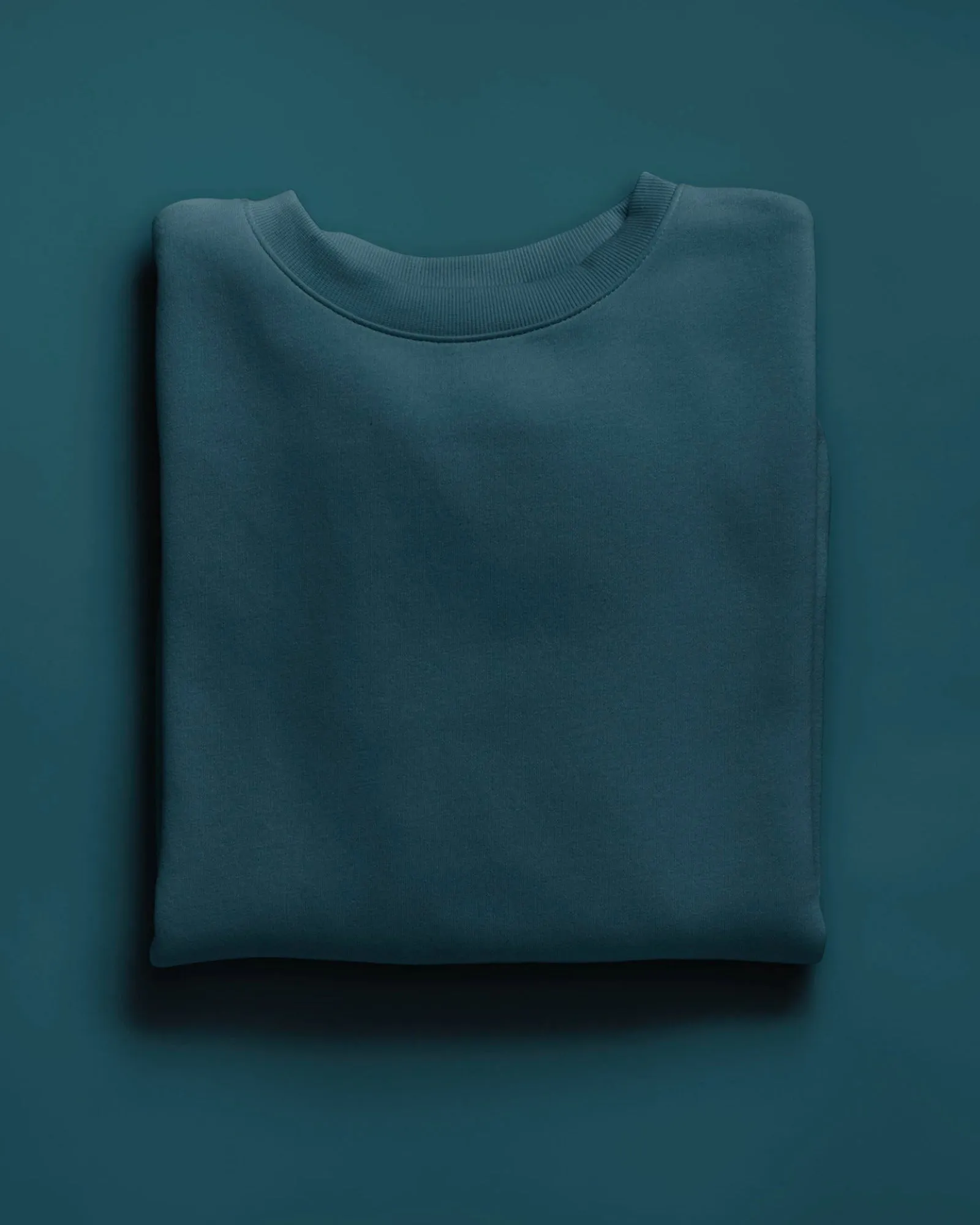 Drop Shoulder Sweatshirt: Deep Teal Blue