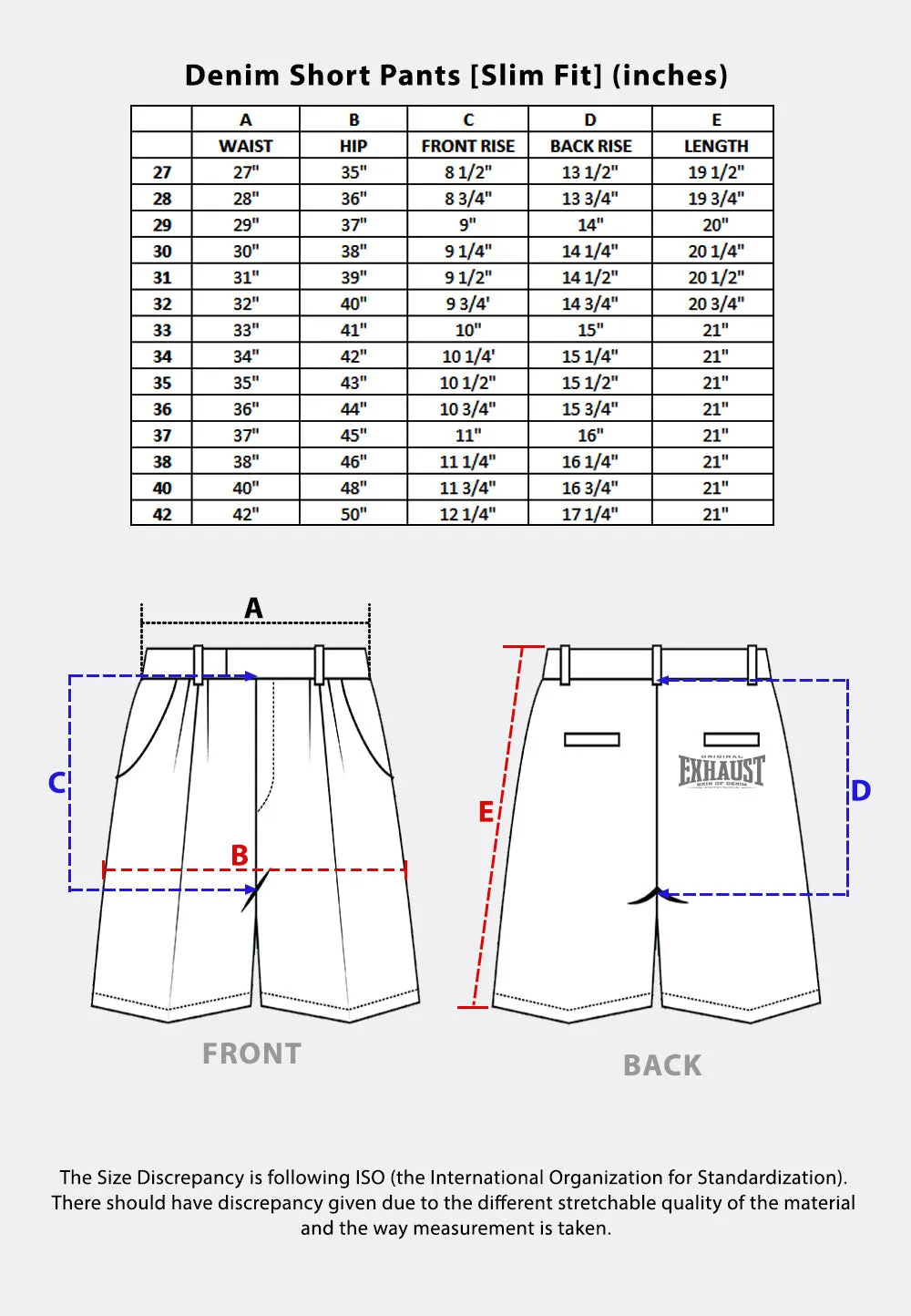 EXHAUST JEANS SHORT PANTS [Slim Fit] 1453