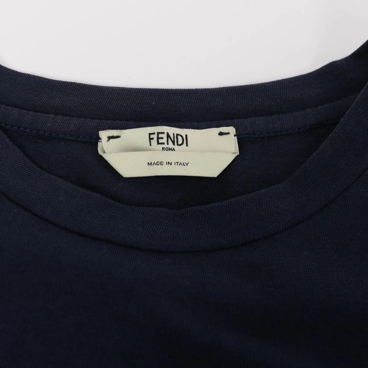 Fendi Navy Cotton Palace Print T-Shirt XS