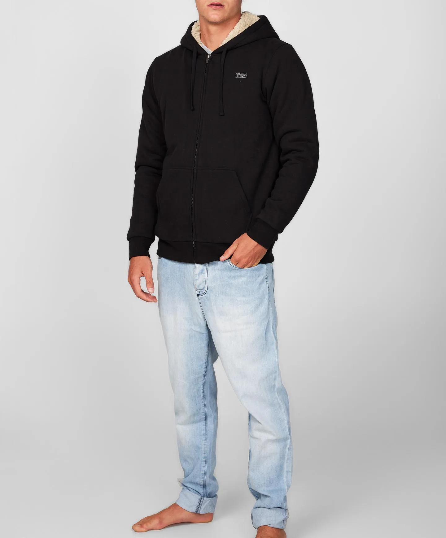 Fifty Two Sherpa Zip Hoodie - Black