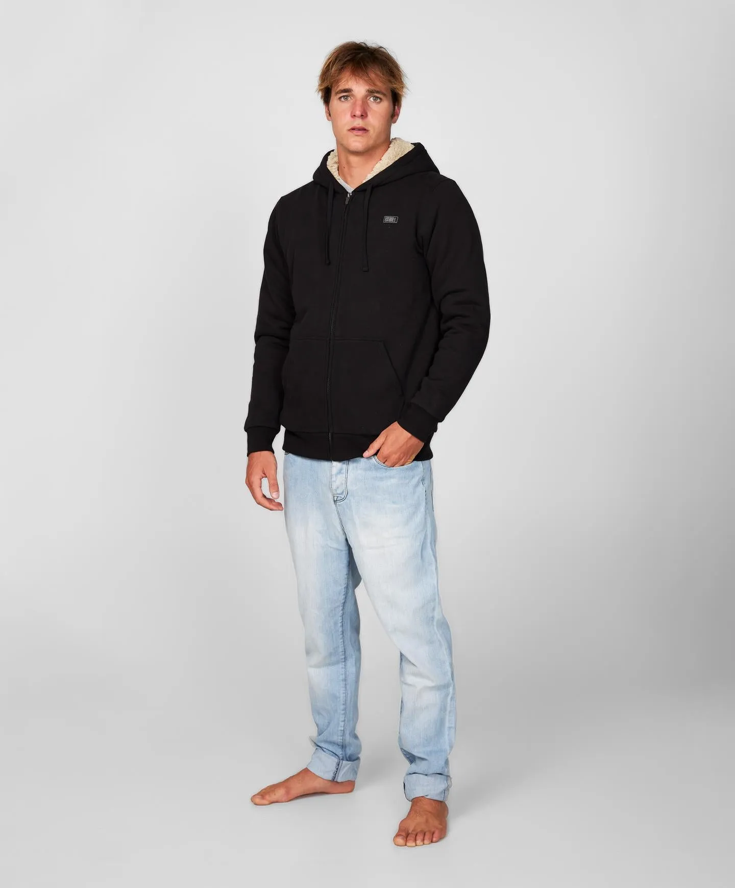 Fifty Two Sherpa Zip Hoodie - Black