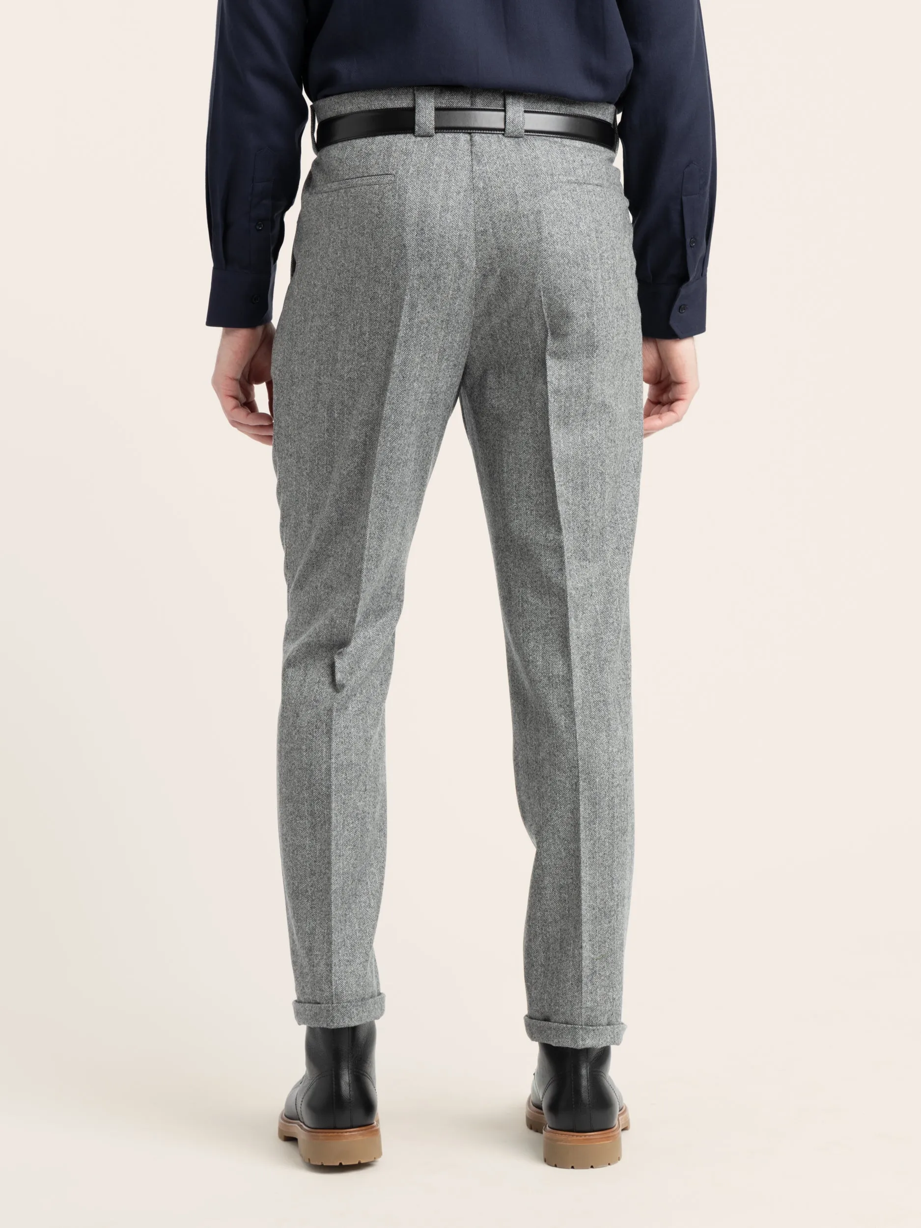 Grey Pleated Trousers