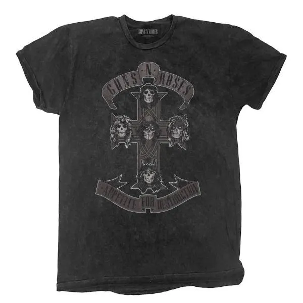 Guns 'n' Roses Adult T-Shirt - Appetite For Destruction - Monochrome Dye Wash