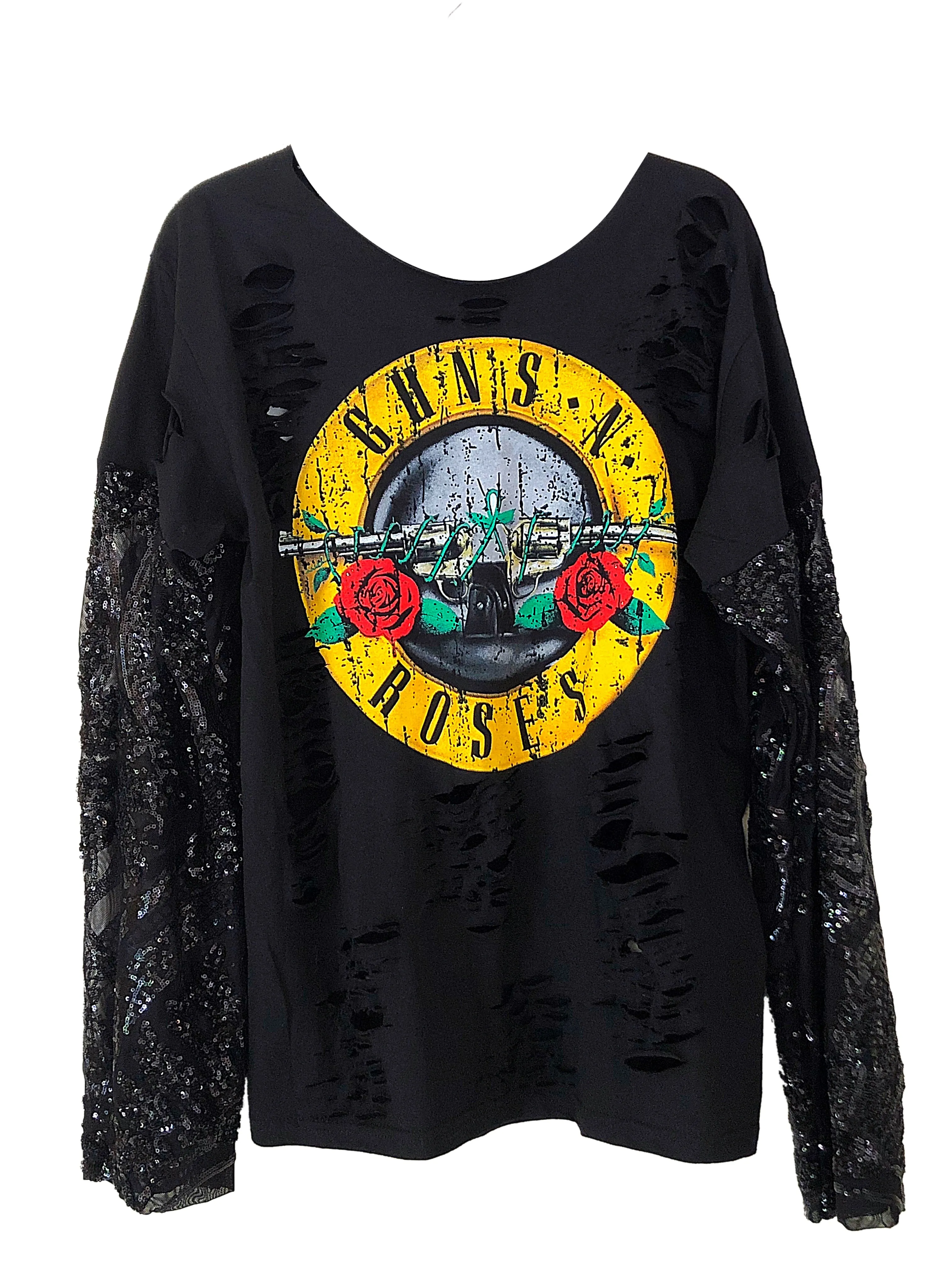 GUNS N ROSES Lace Sequin T Shirt