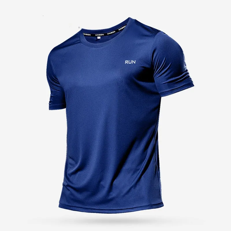 High Quality Polyester Men's Sport T Shirt Quick Dry for Fitness Training Exercise Gym Sport