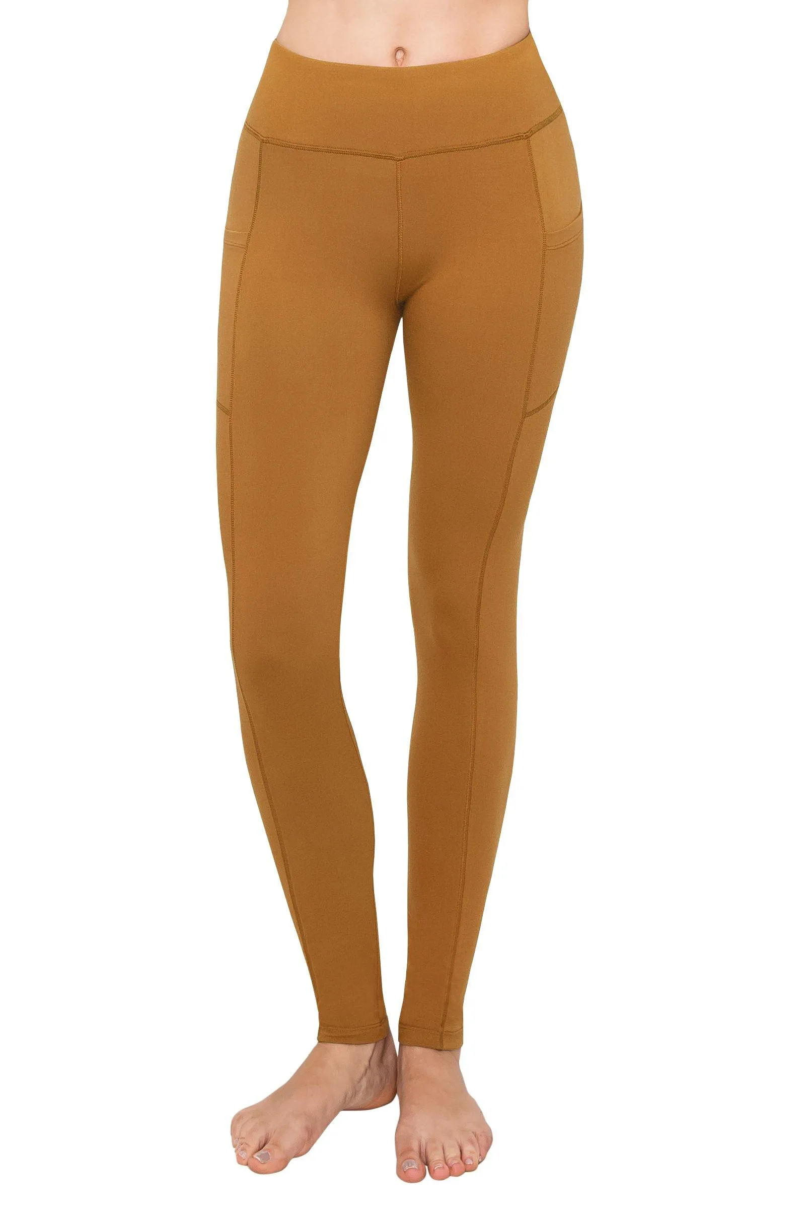 High Waist Leggings - Side Slanted Pocket