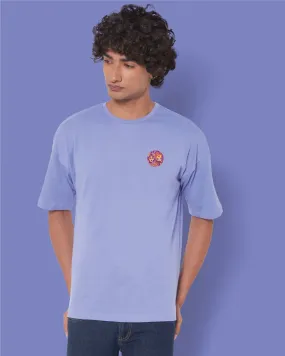 Hippie Trippy Drop Shoulder Crew: Periwinkle