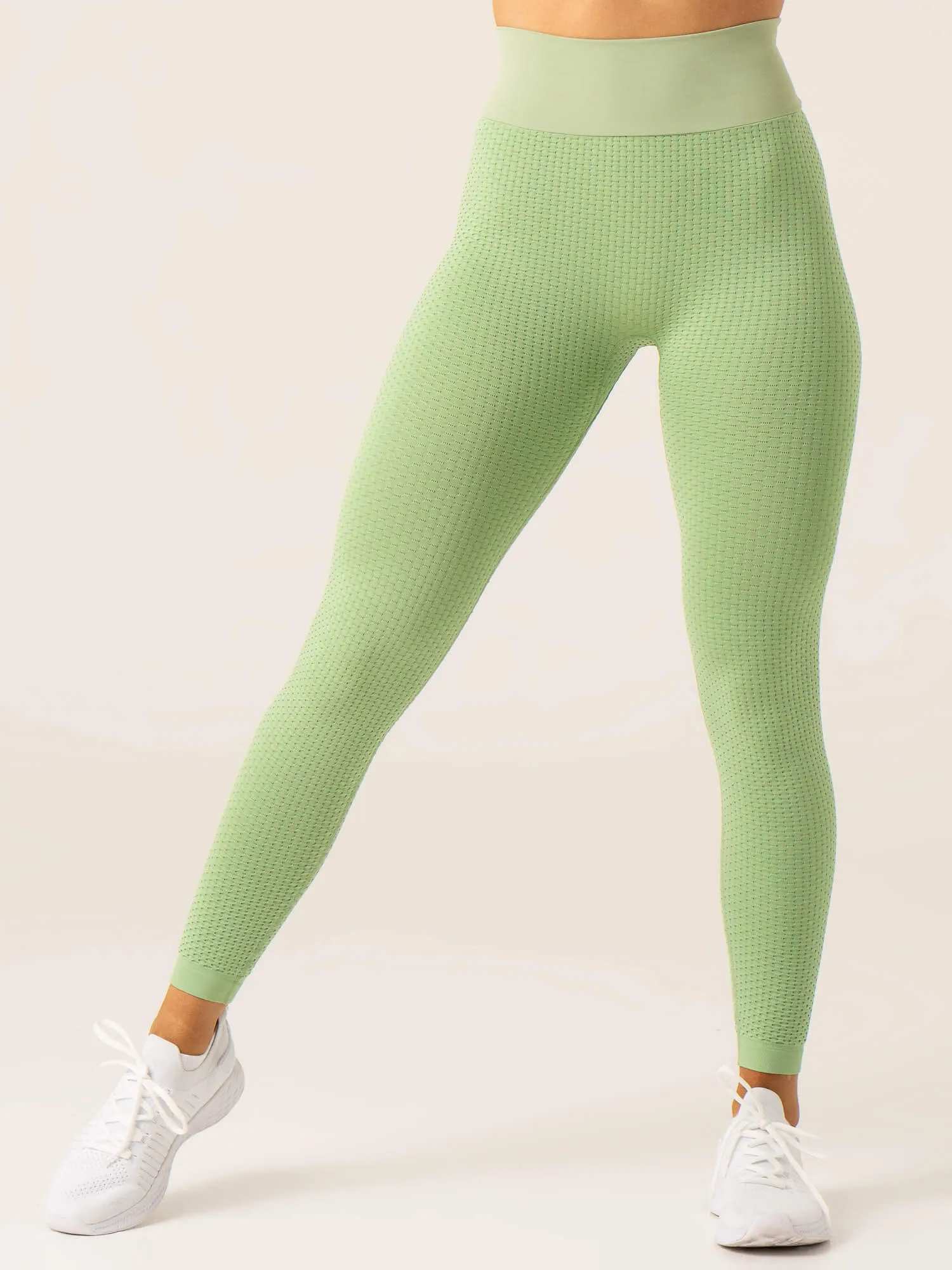 Honeycomb Scrunch Seamless Leggings - Sage