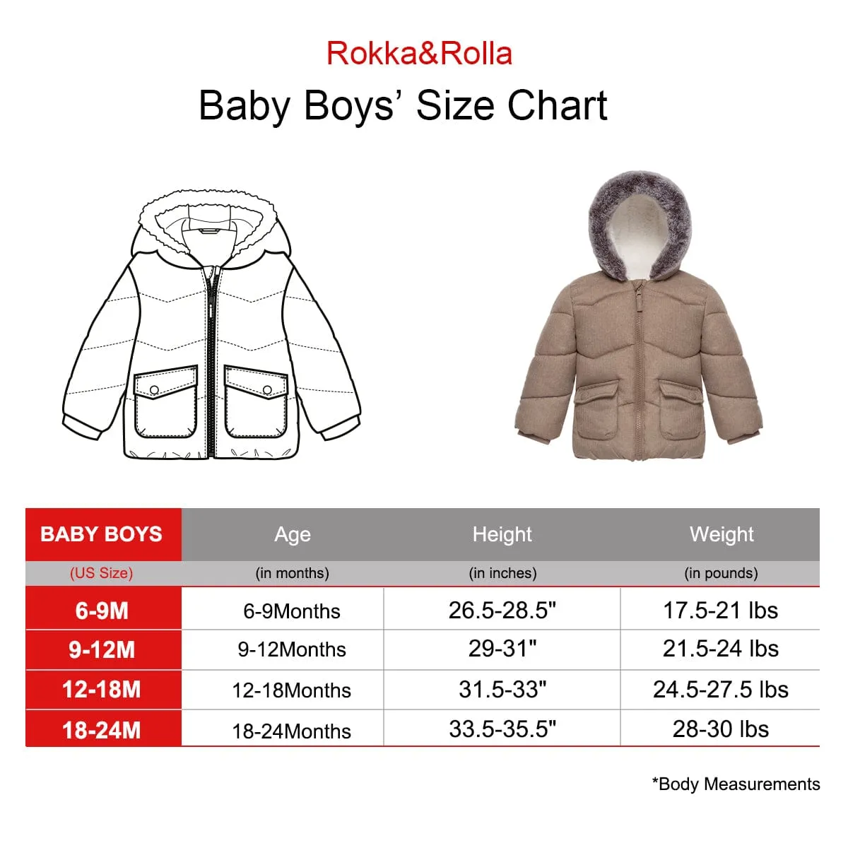 Infant Boys' Sherpa Lined Mini Fur Trim Hooded Puffer Jacket