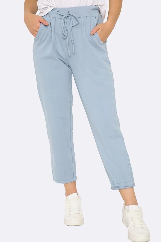 ITALIAN PLAIN POCKET TROUSERS