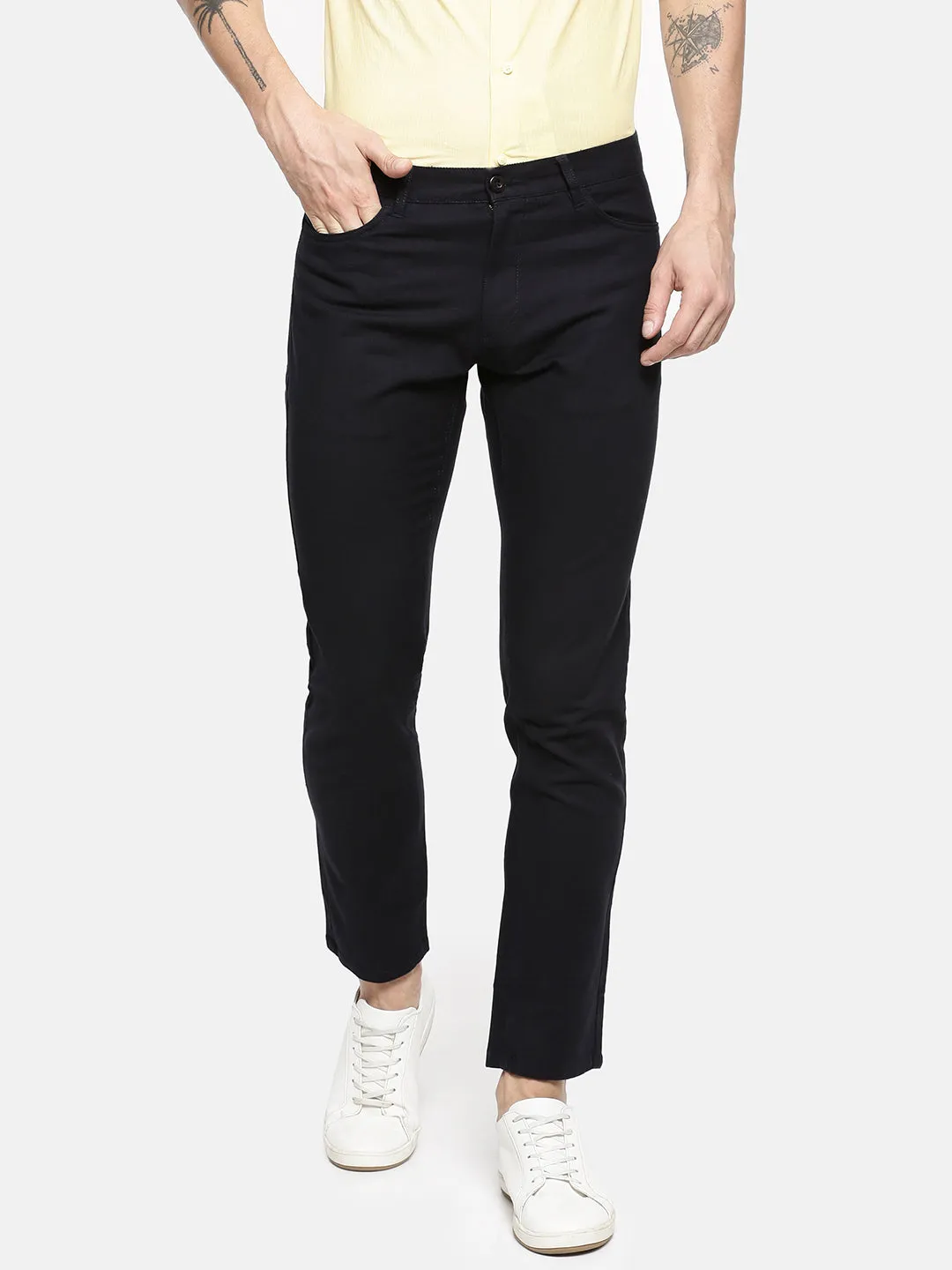 JDC Casual Solid Trouser-Navy