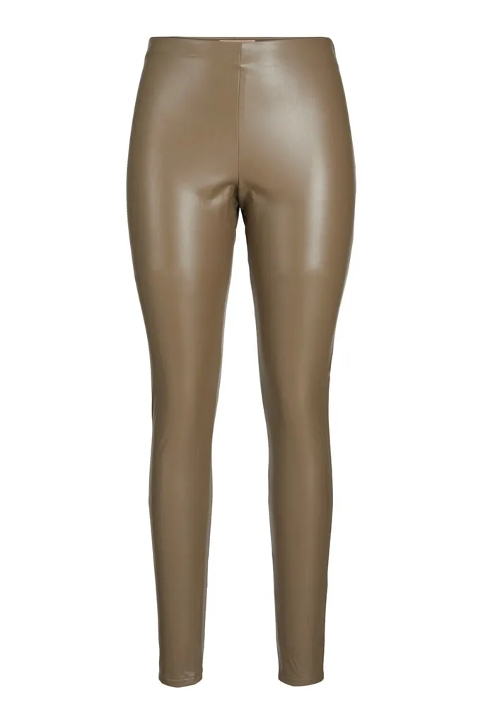 JXMegan Imiteret Skind Leggings - Brun