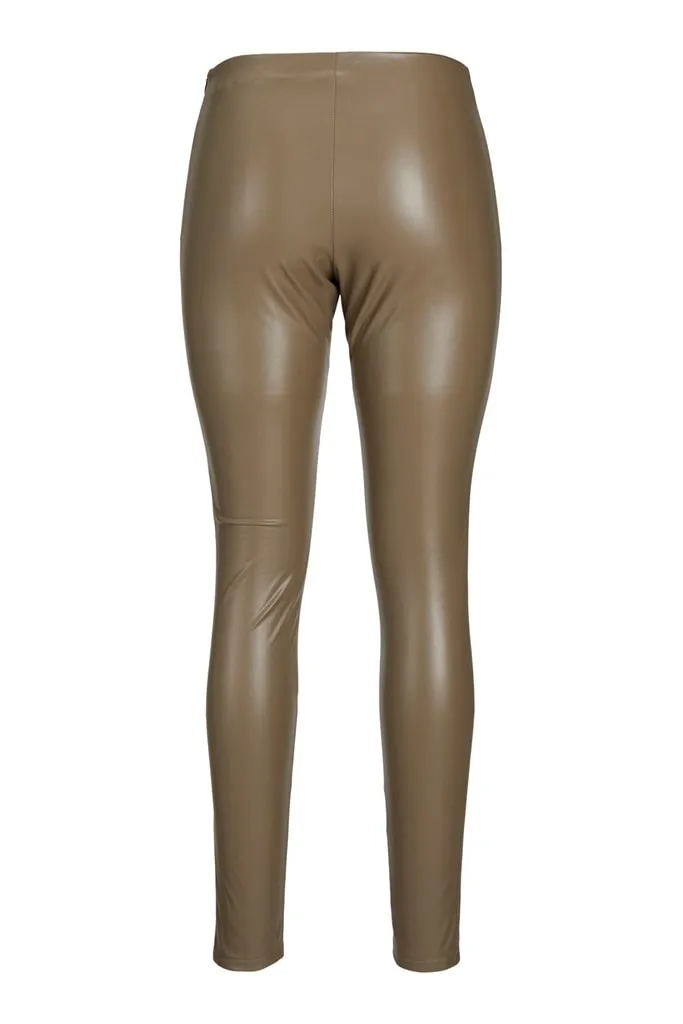 JXMegan Imiteret Skind Leggings - Brun