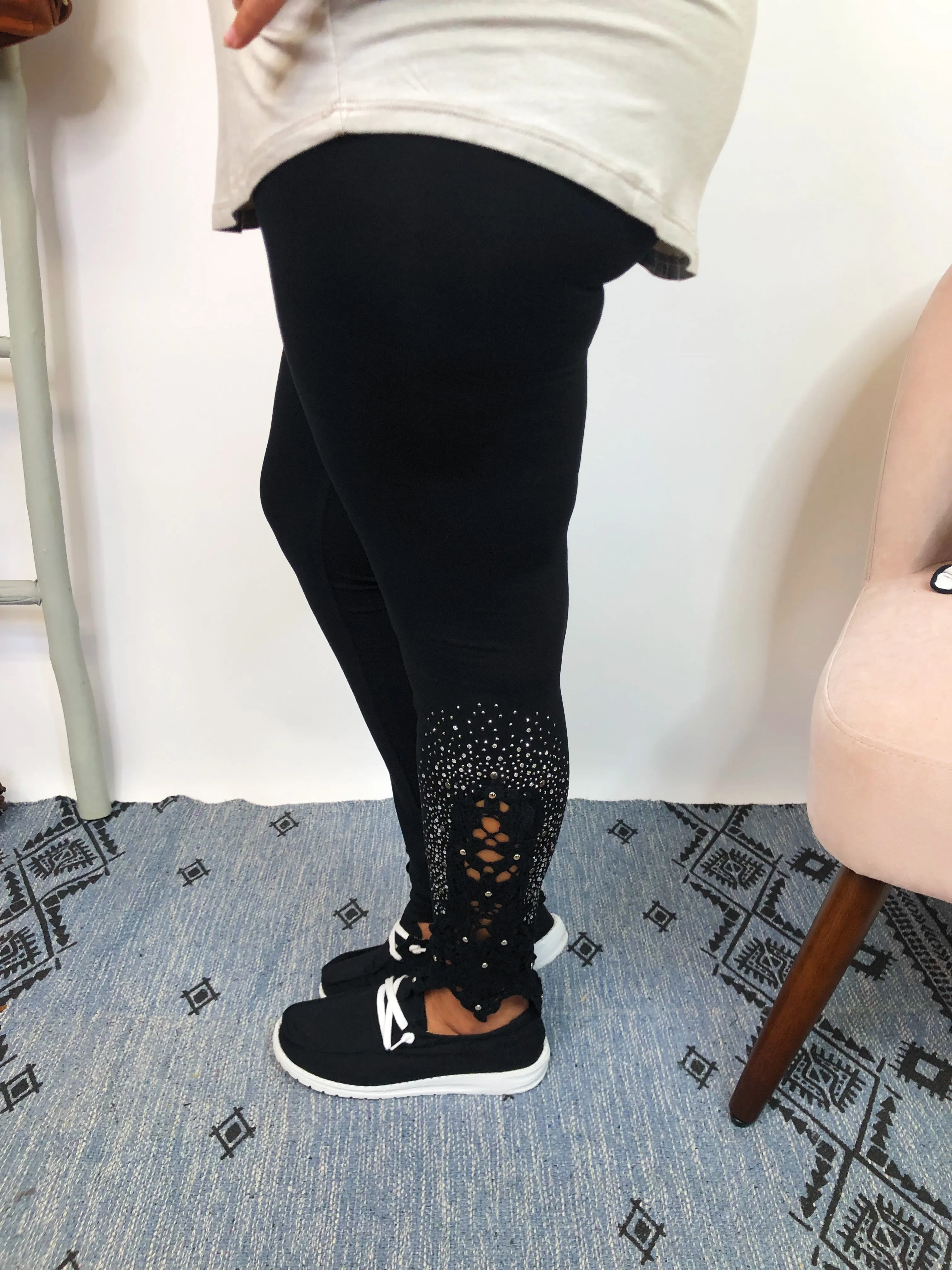 #K778 Shine On Lace Leggings