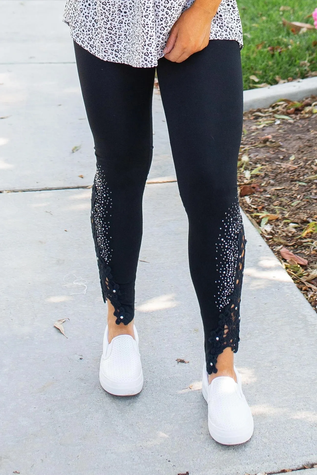 #K778 Shine On Lace Leggings