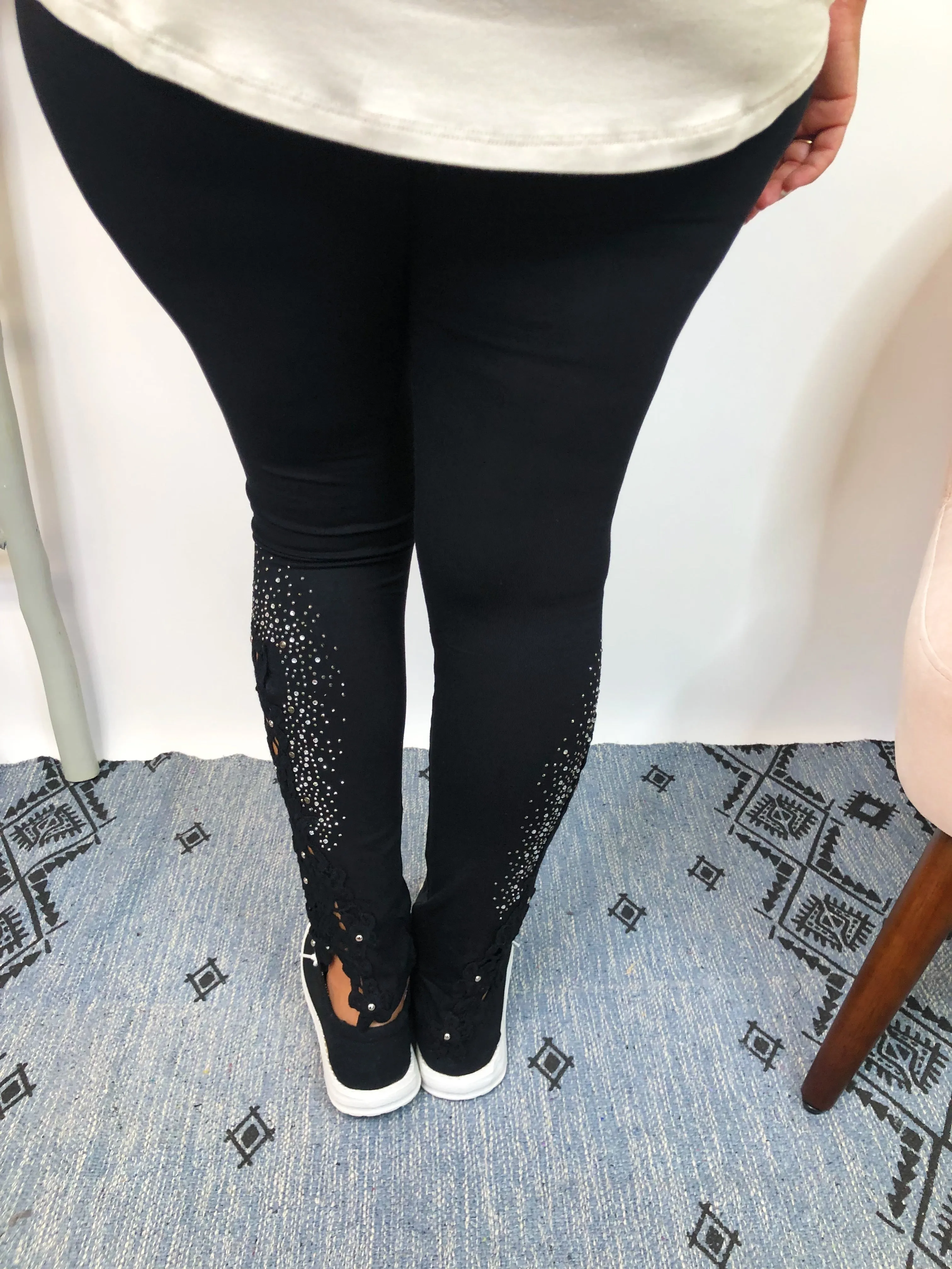 #K778 Shine On Lace Leggings