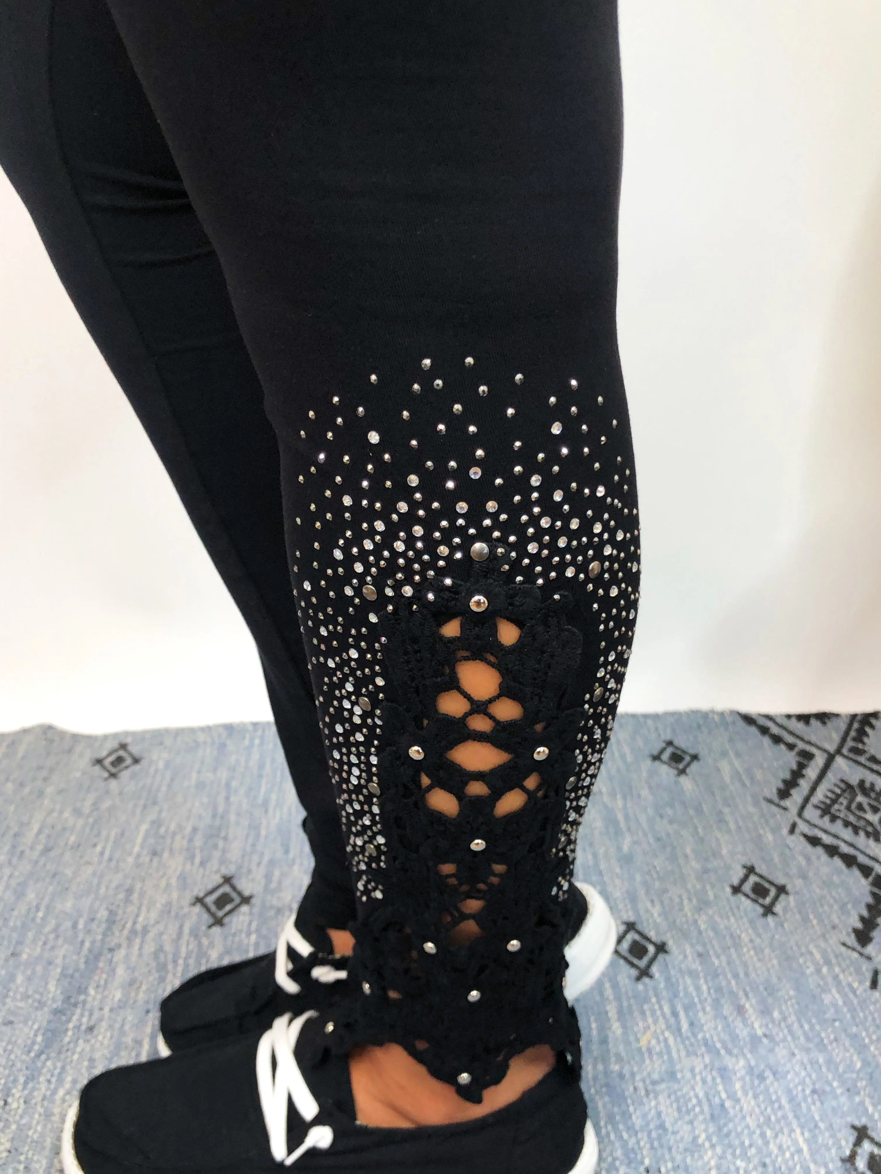 #K778 Shine On Lace Leggings