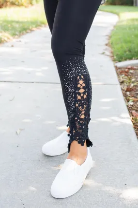 #K778 Shine On Lace Leggings