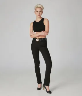 Kate-BLK High-Rise Straight Jeans