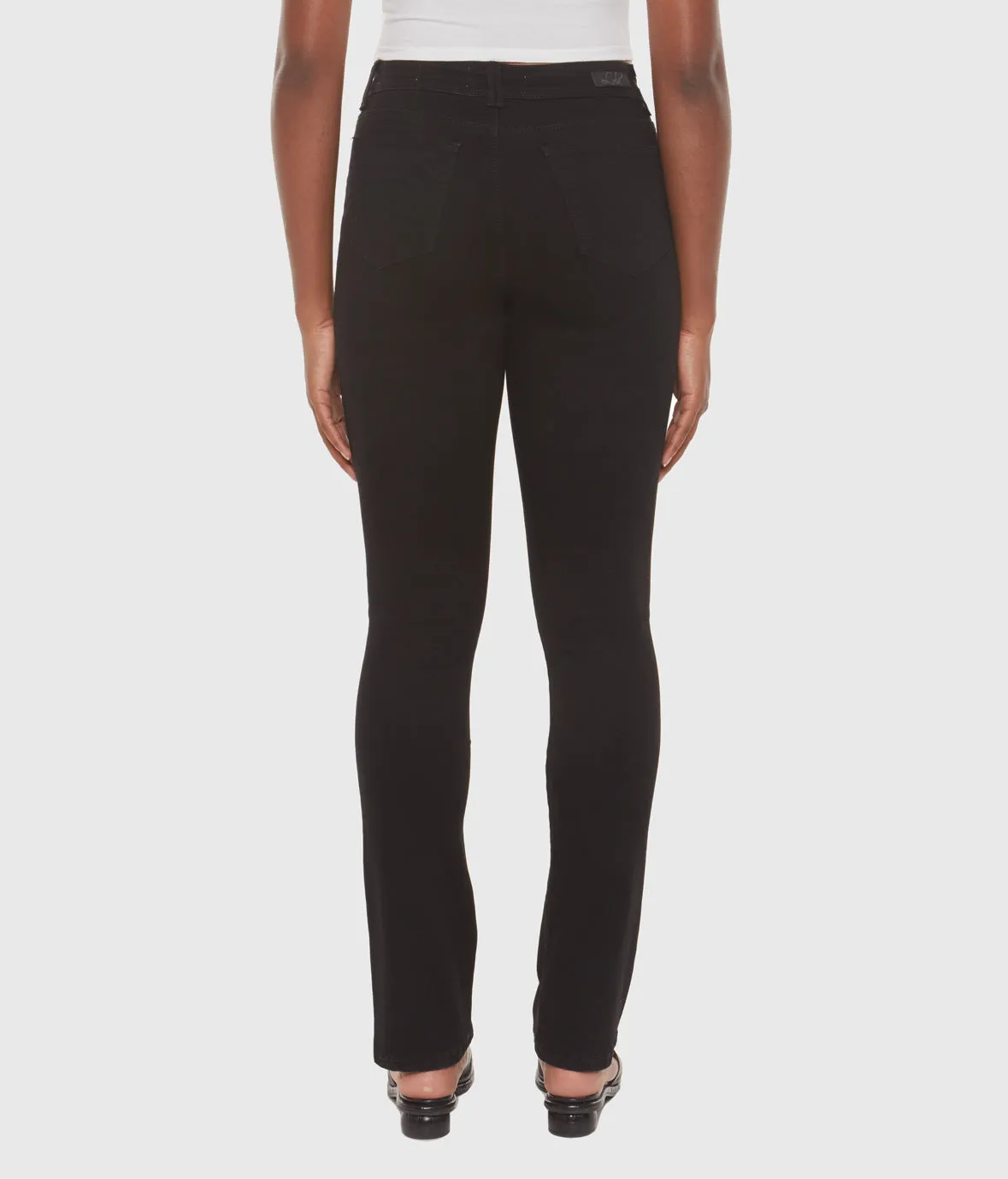 Kate-BLK High-Rise Straight Jeans