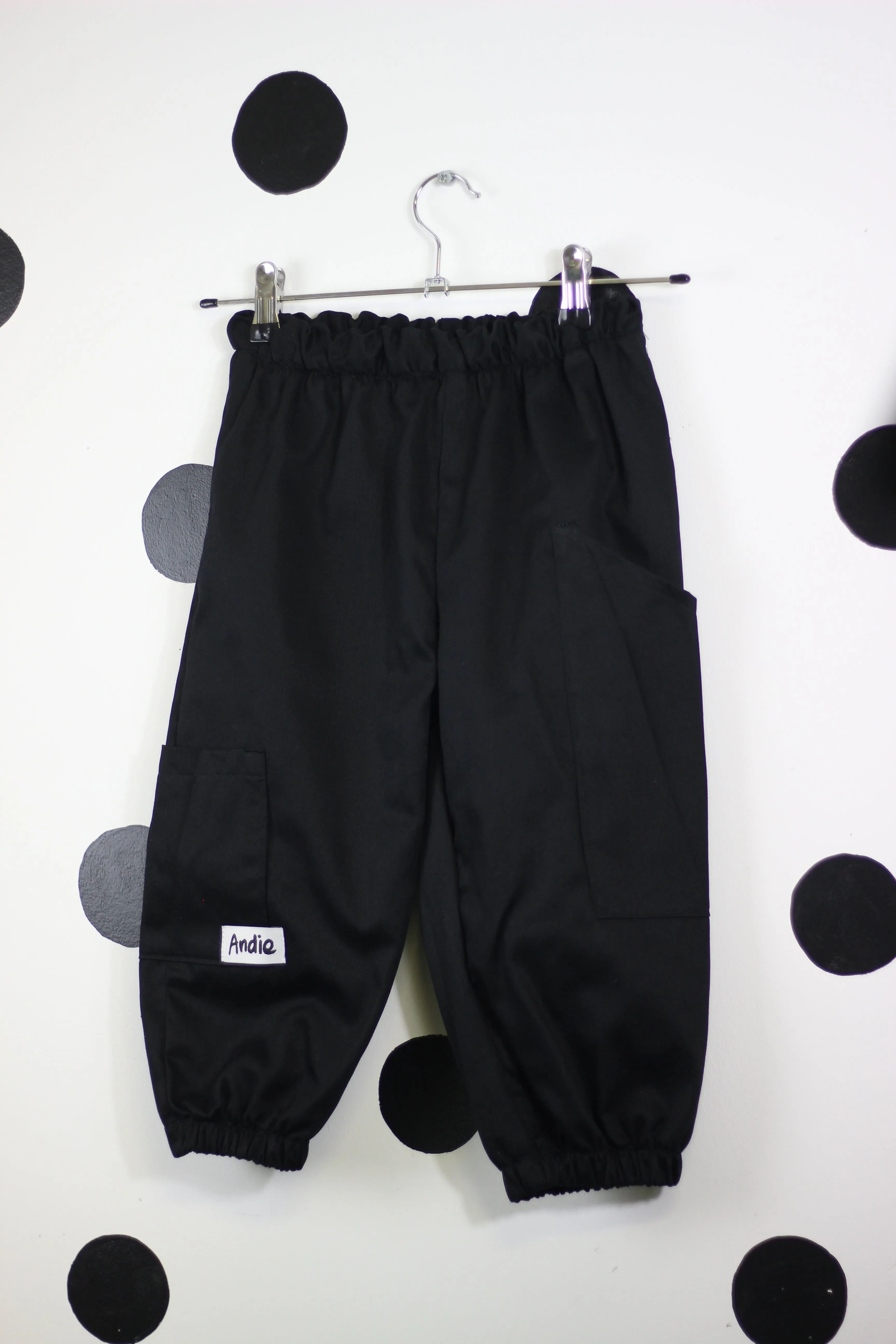 Kids Black Cargo Trousers