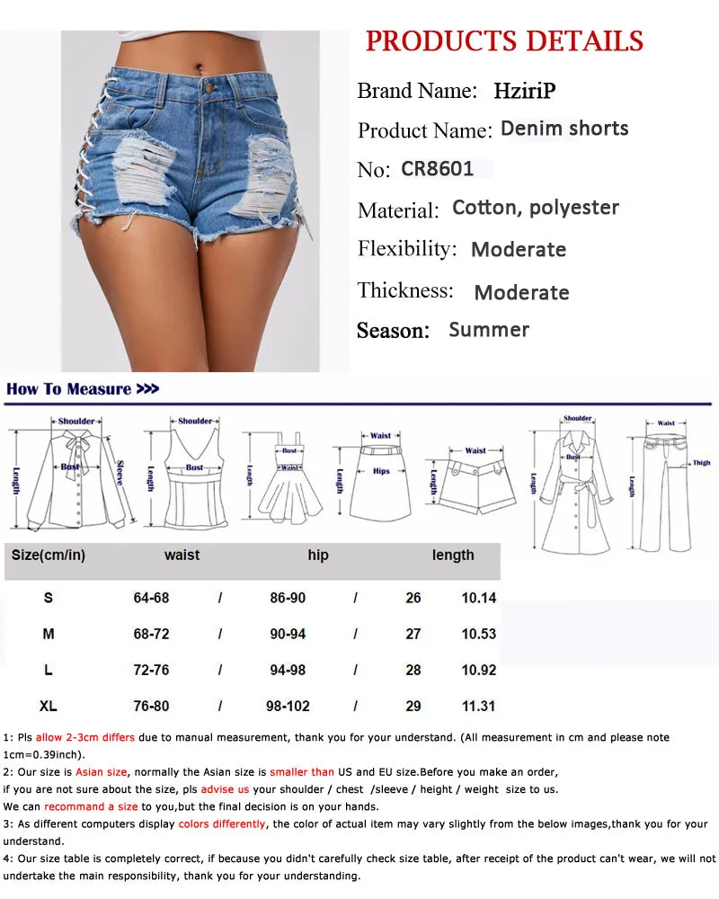 Lace Up Jean Shorts With Holes Faded Stretch Denim Daisy Dukes Classic Five Pocket Destroyed High Waist Ripped Short Jeans Available In Blue Black White Or Dark Red Small Medium Large XL And Plus Size 2X XXL And 3X XXXL