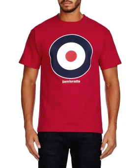 Lambretta Mens T Shirt Target Design - Deep Red