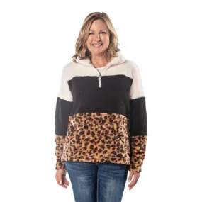 Leopard Teddy Bear Sherpa Fleece Full Zip Jacket