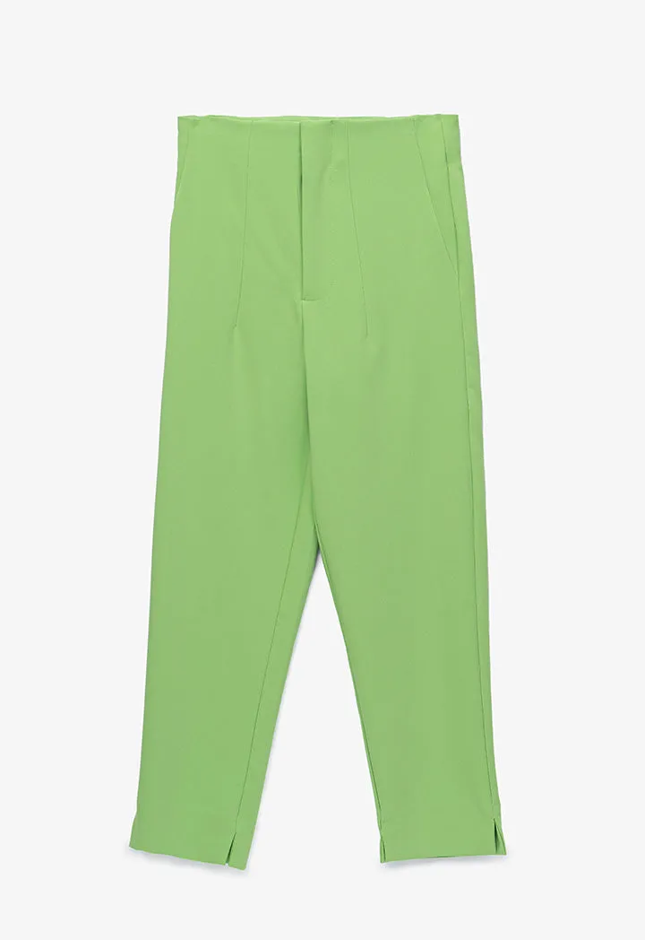 Long Solid Trouser With Faux Pocket