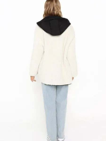 LOST IN LUNAR Halle Hooded Sherpa Jacket