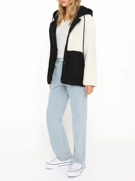 LOST IN LUNAR Halle Hooded Sherpa Jacket