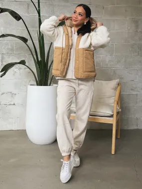 LOST IN LUNAR Halle Hooded Sherpa Jacket