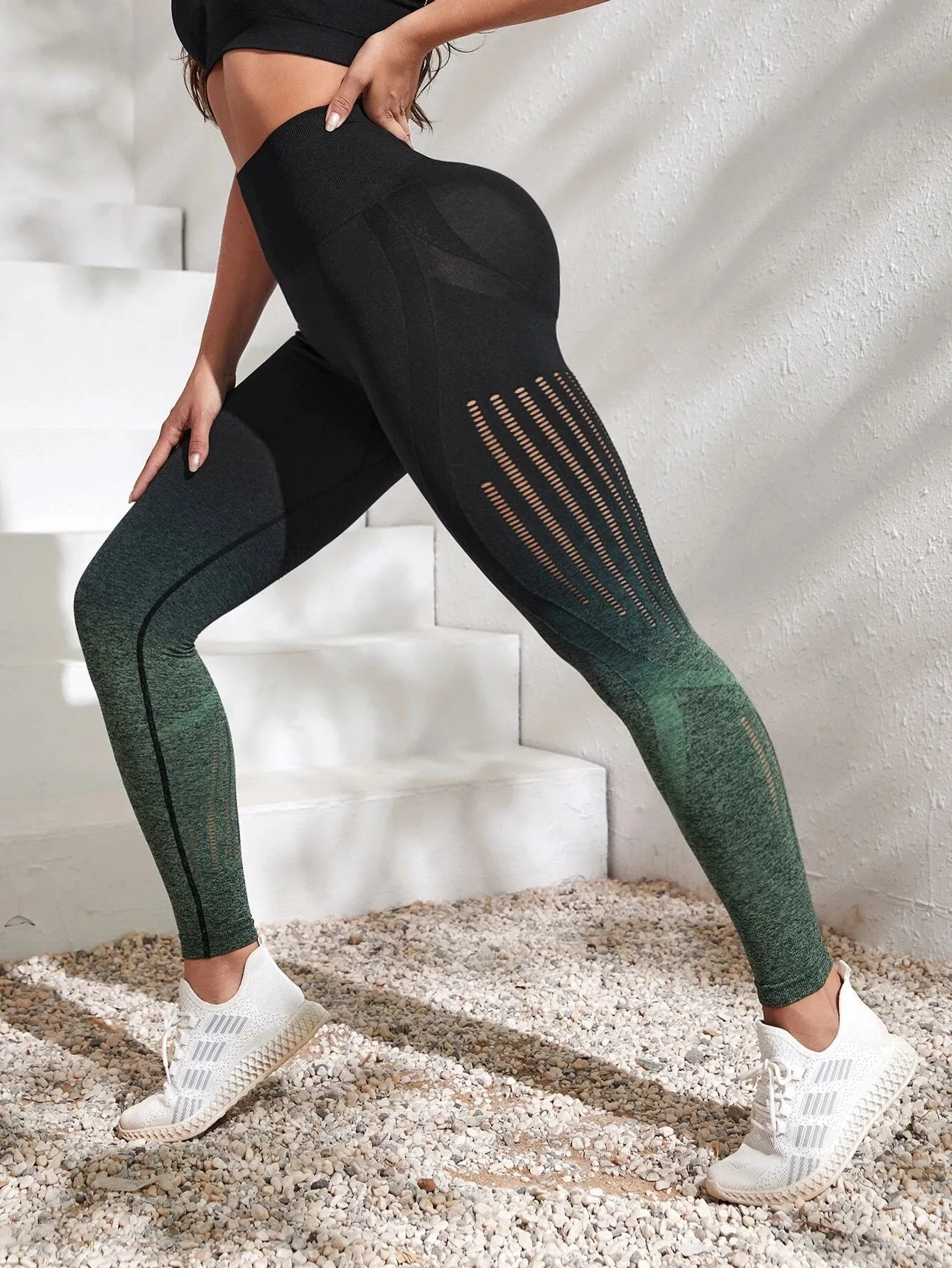 Mariam Ombre Hollow Out Leggings