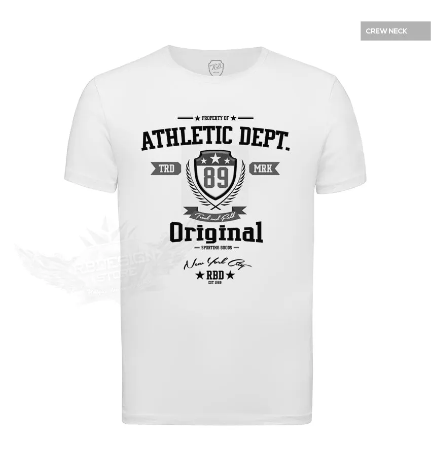 Men's Designer White T-shirt Property of RBD Athletic Dept. MD888BL