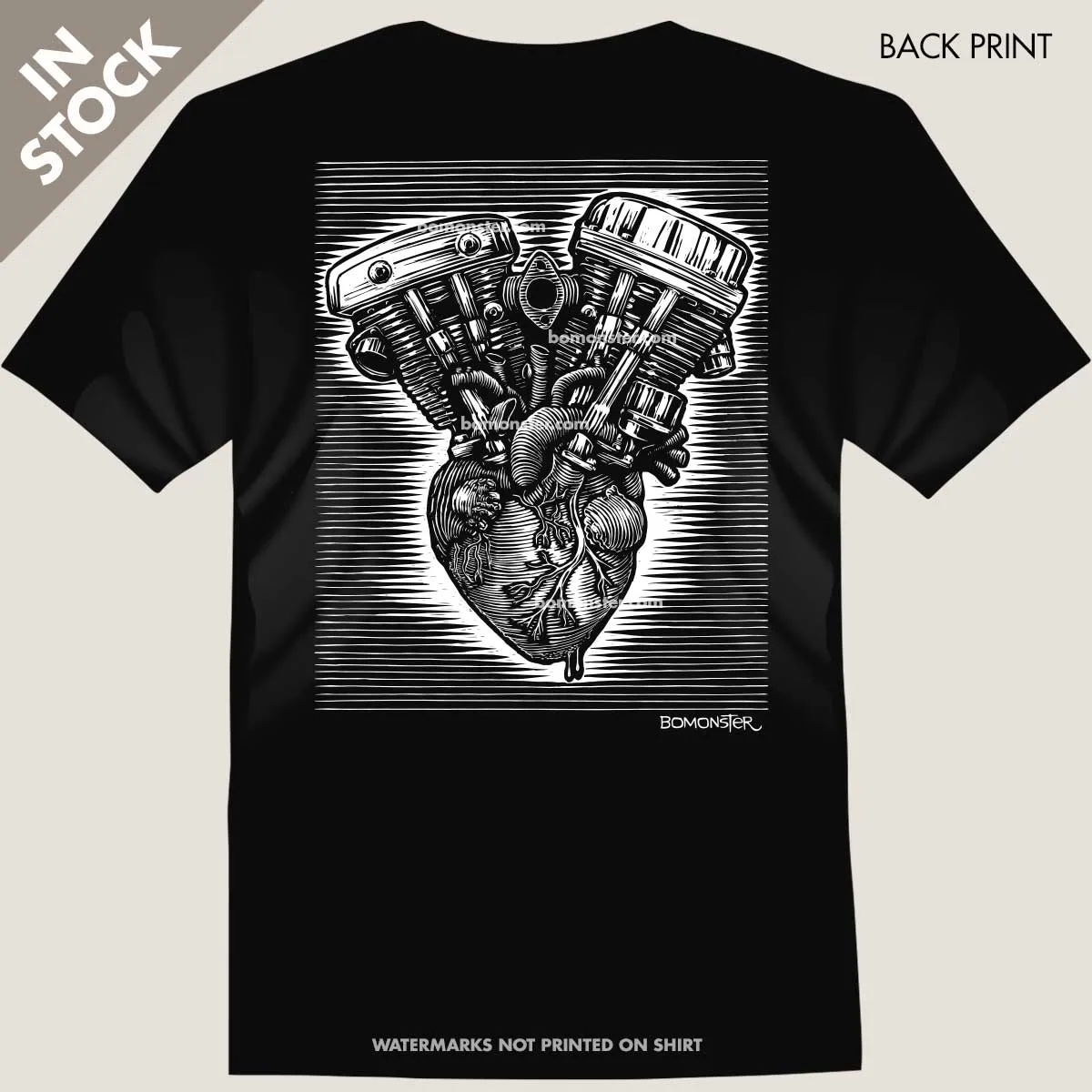 Men's Harley Motor T-Shirt "Shovelpan Heart"