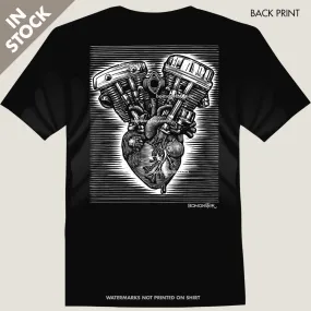 Men's Harley Motor T-Shirt "Shovelpan Heart"