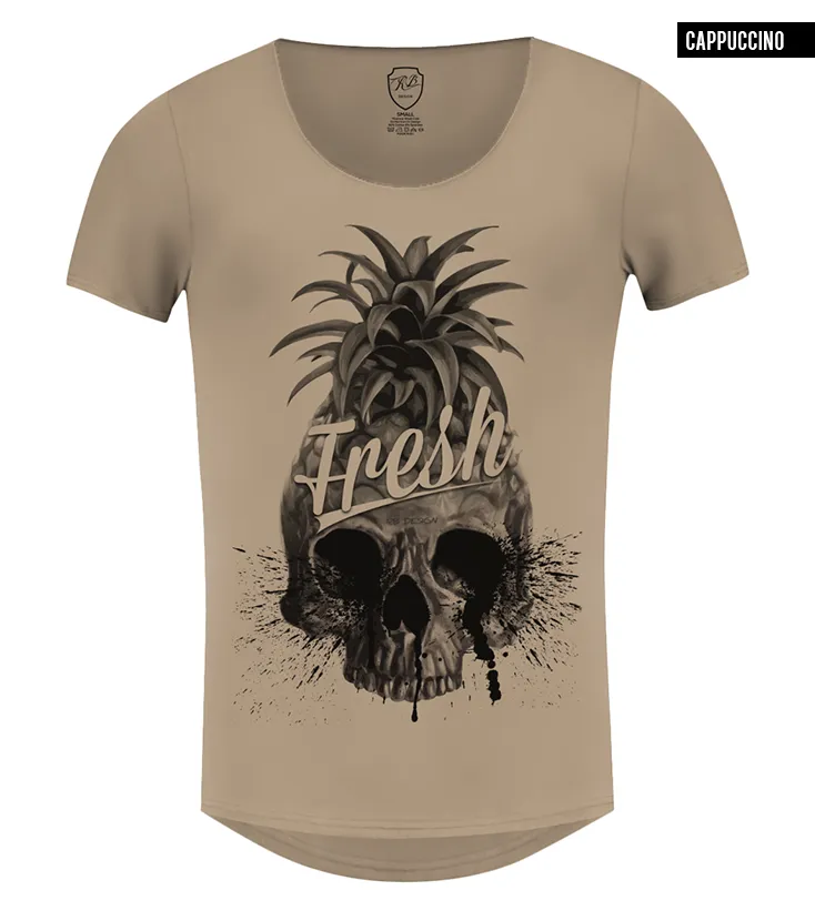 Men's Pineapple Skull T-shirt Cool Graphic Tee / color option / MD486