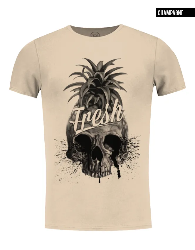 Men's Pineapple Skull T-shirt Cool Graphic Tee / color option / MD486