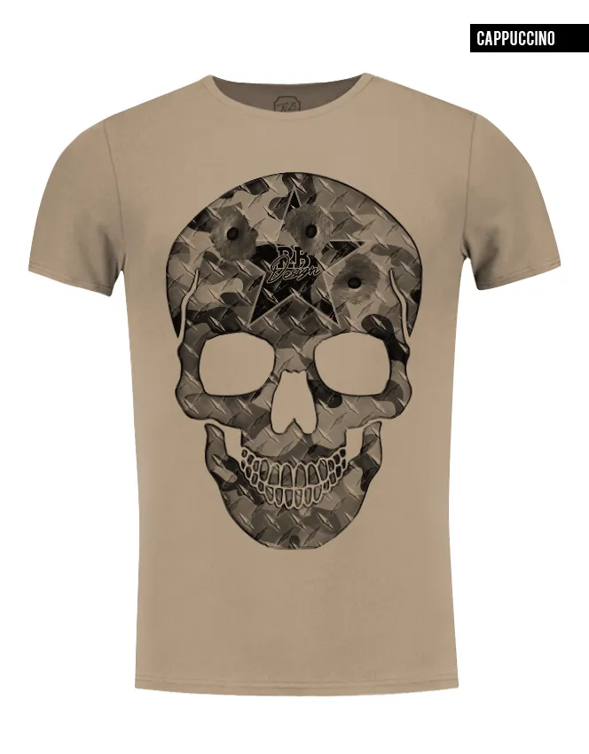 Men's T-shirt ARMY SKULL Camouflage Khaki Graphic Tee  / Color Option / MD706