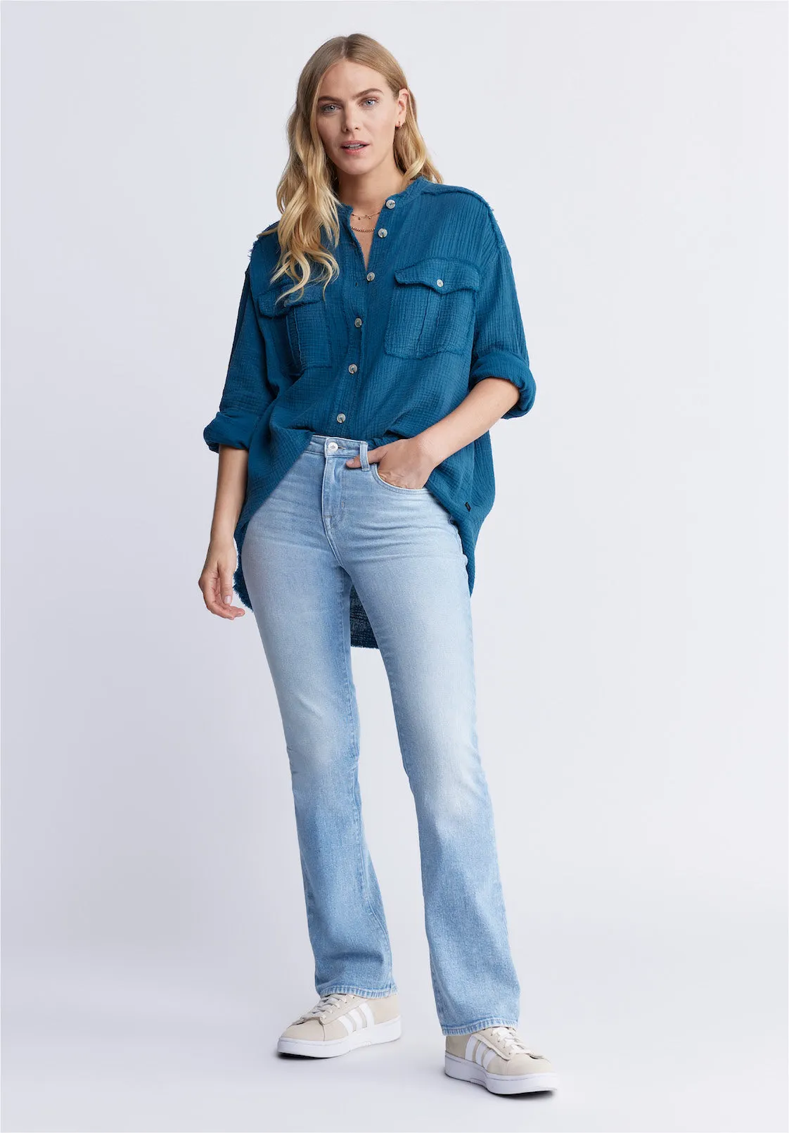 Mid Rise Bootcut Queen Women's Jeans, Vintage and Veined - BL15872