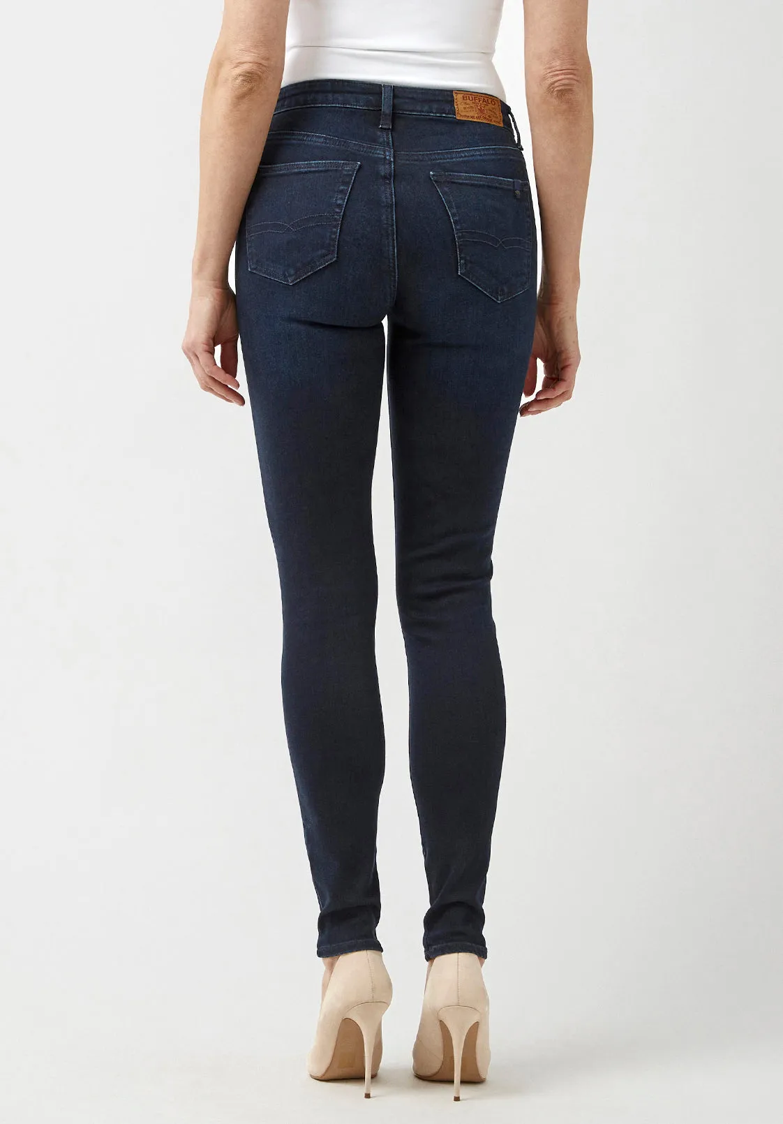 Mid Rise Skinny Alexa Women's Jeans in Rinsed Dark Blue Rinsed - BL15670