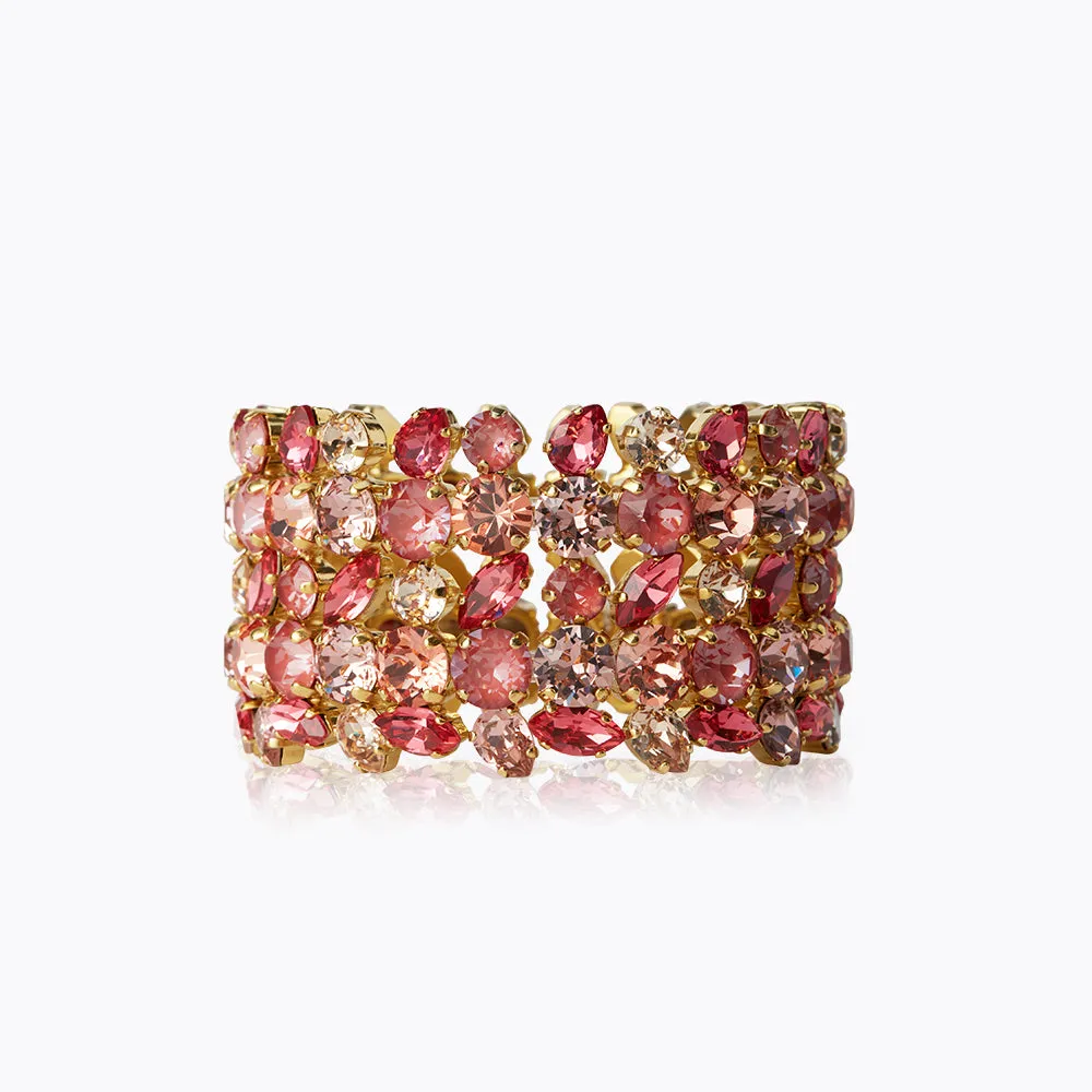 Multi Cuff Bracelet / Mulberry Red Combo