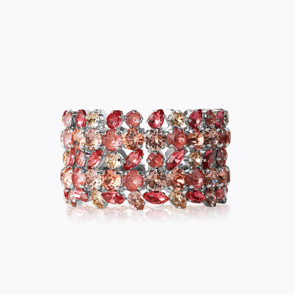 Multi Cuff Bracelet / Mulberry Red Combo