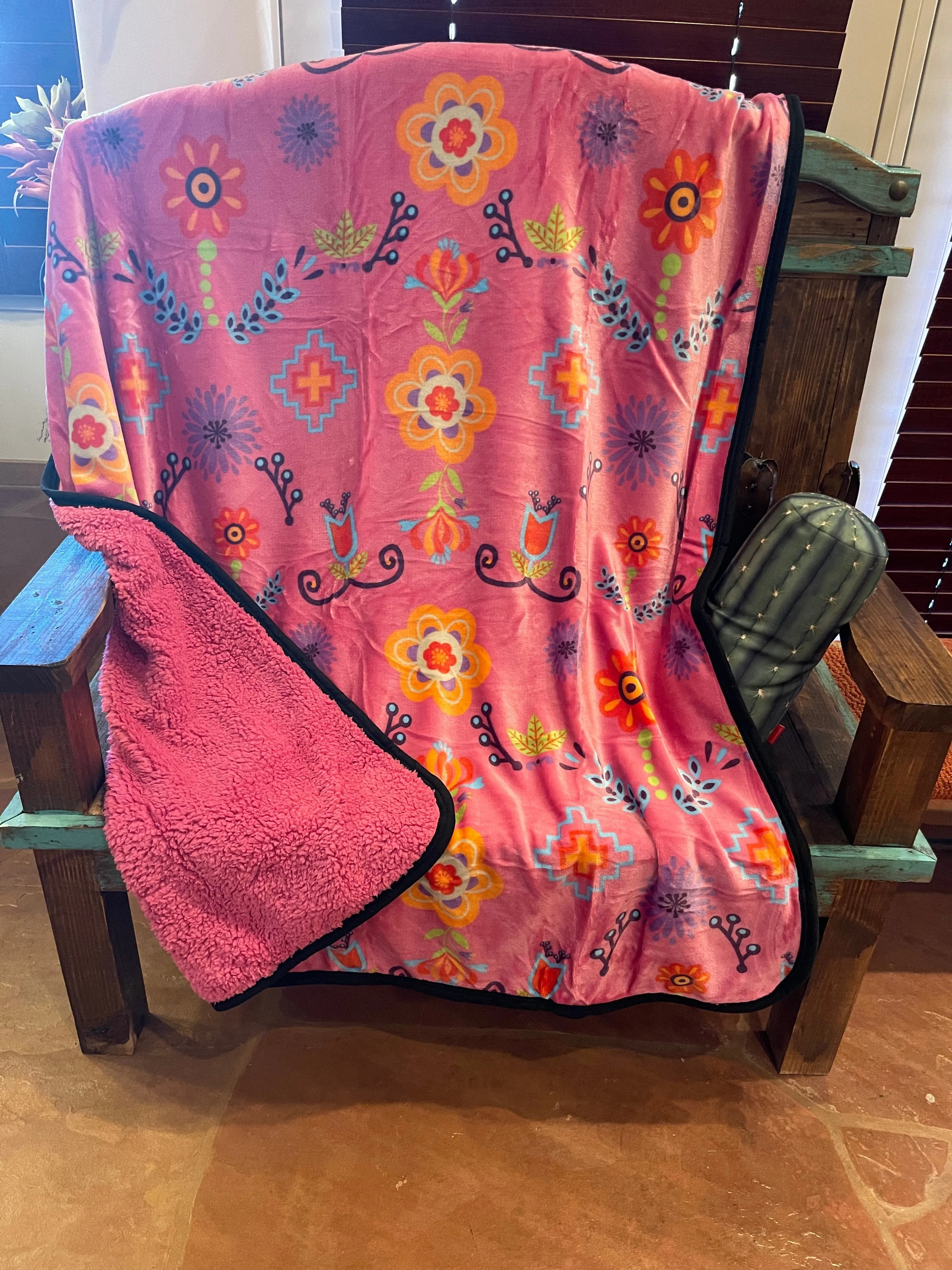 Native Floral SHERPA BLANKET