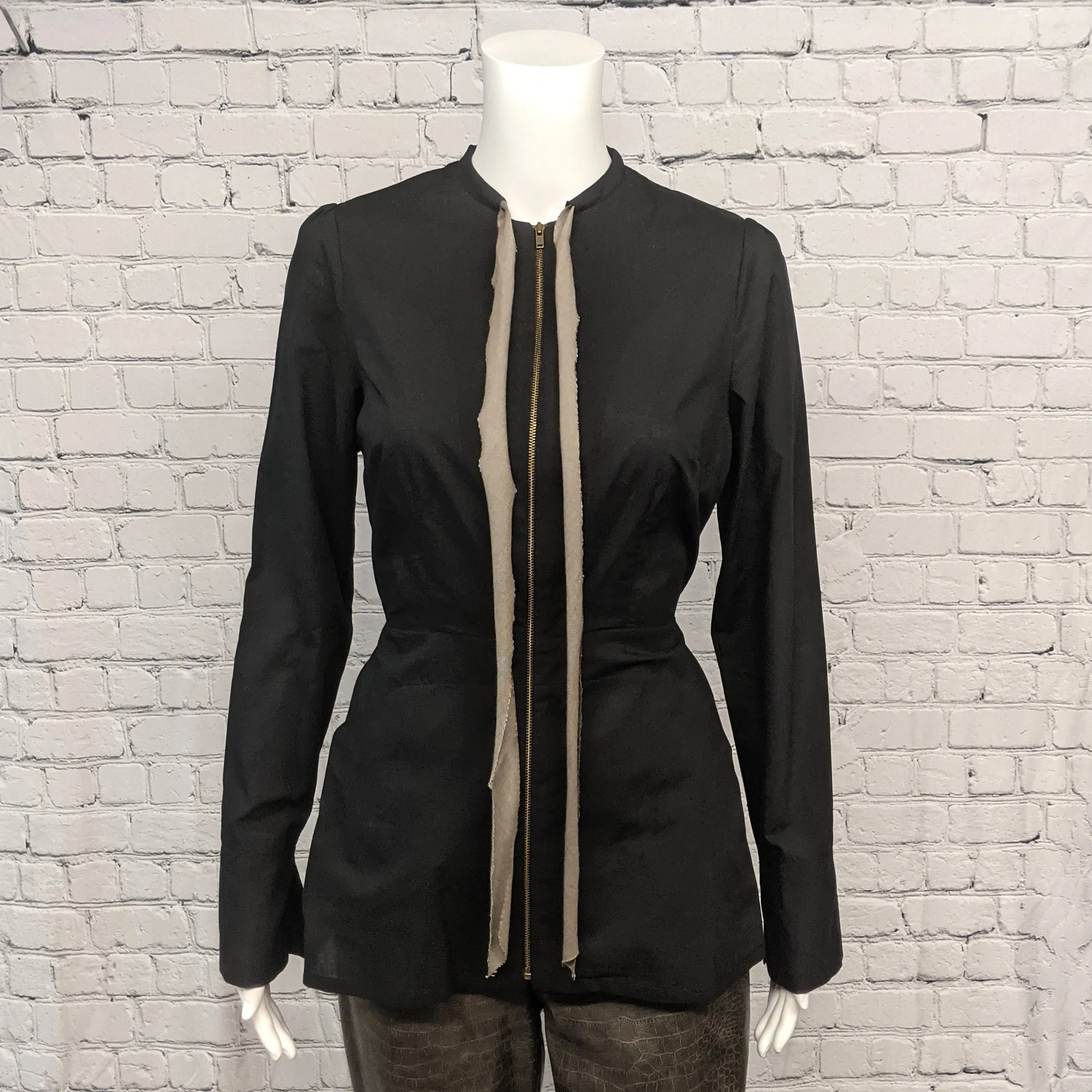 NEW! Ife Jacket in Black with Khaki Tie by Kim Schalk