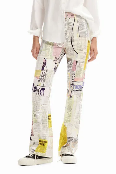 Newspaper Flare Trousers